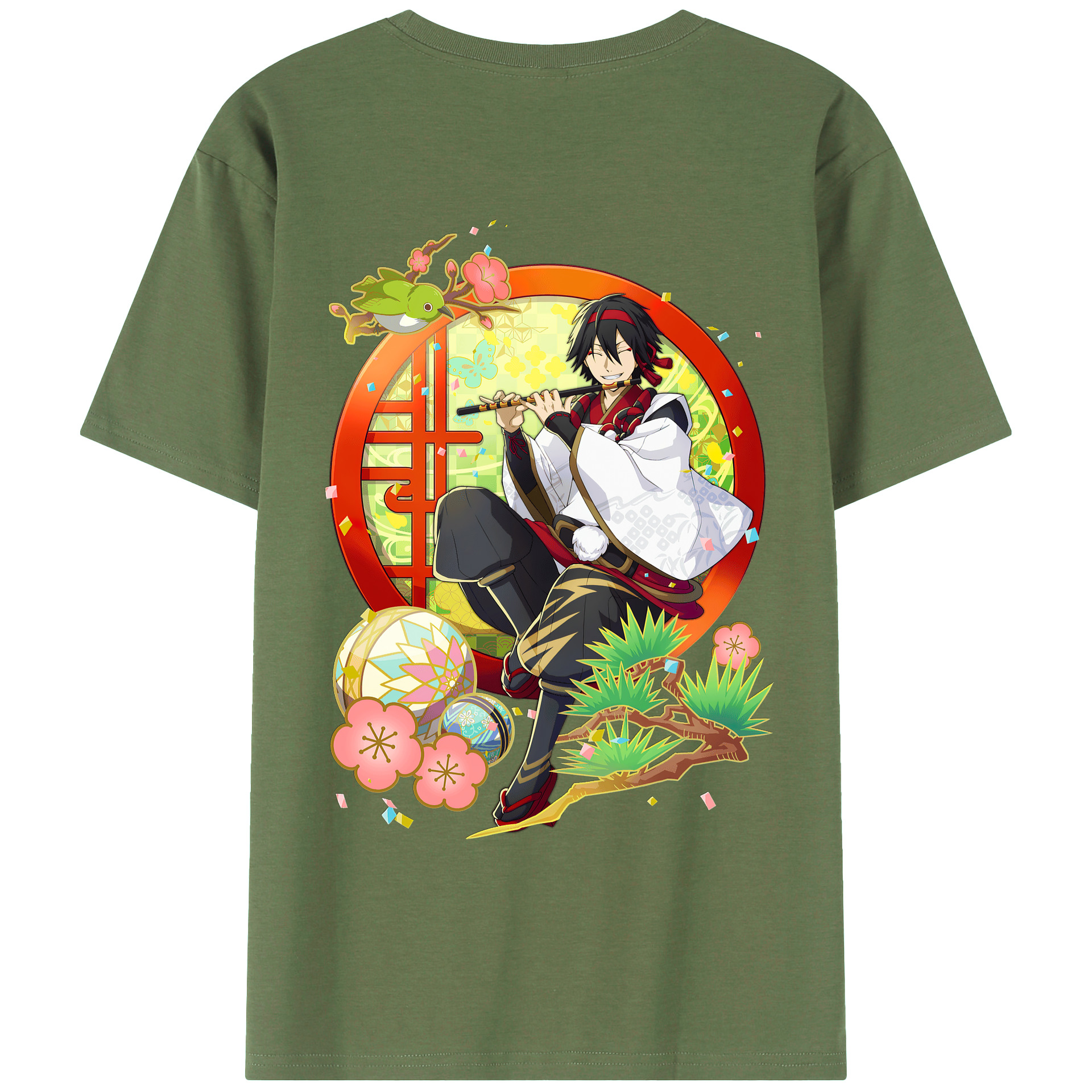 （画像用） 文豪ストレイドッグス Bungo Stray Dogs 綿100％ メンズ半袖Tシャツ（バックプリント） 通気性
